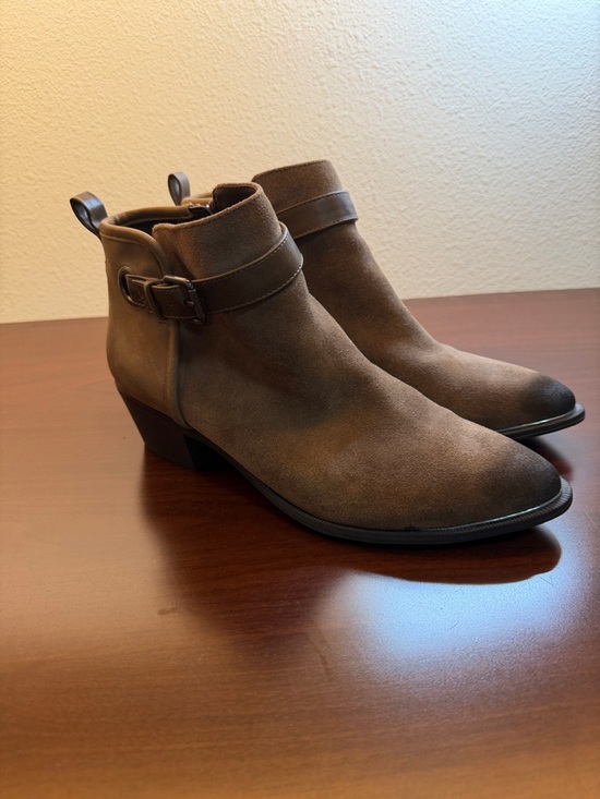 Sam Edelman Shoes - Sam Edelman Tan Suede Ankle Booties with Side Buckle
